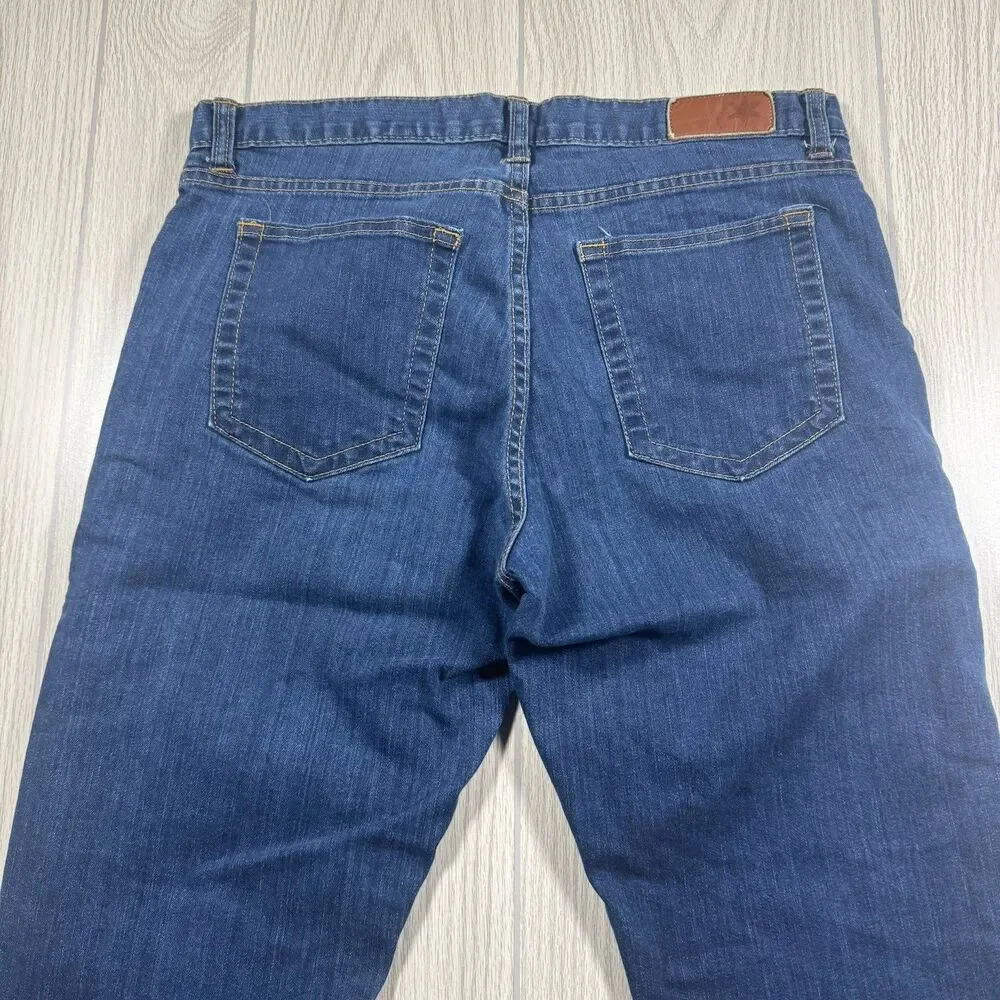 Dearborn Denim Jeans Straight Leg Women’s 33 x 29 Med Wash Stretch Made in USA